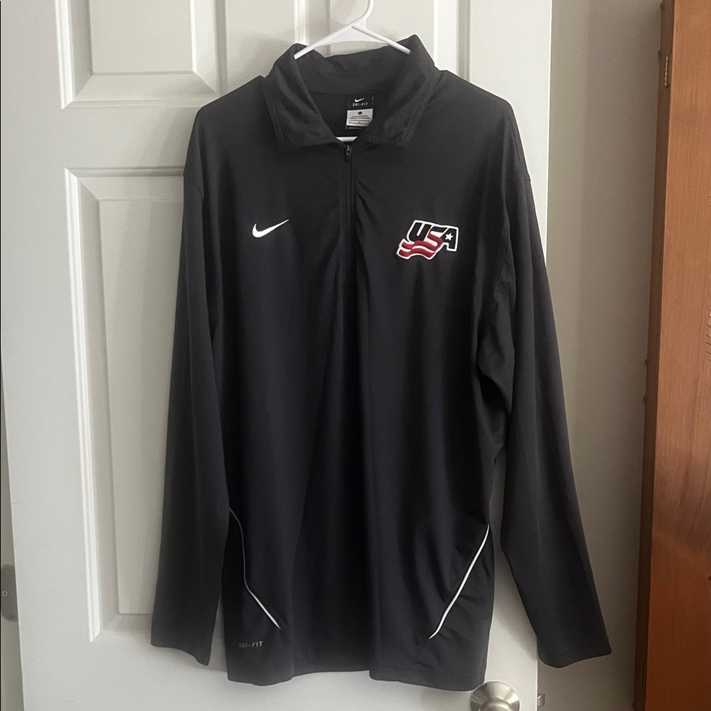 Nike Charcoal Grey USA  Logo Long Sleeve Dri-Fit shirt